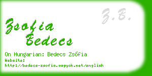 zsofia bedecs business card